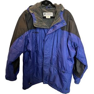 Columbia Men's Hooded Winter Coat Blue and Black Size XL